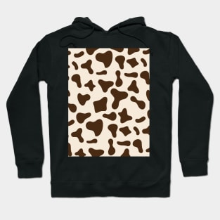 Chocolate Dairy Cow Print Pattern on Milk Background Hoodie